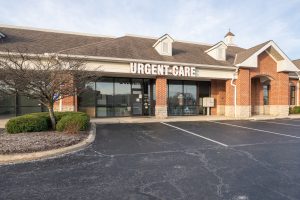 Sunbury Urgent Care entrance and parking lot