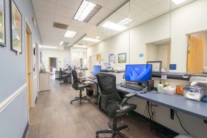Sunbury Urgent Care interior desks and computers